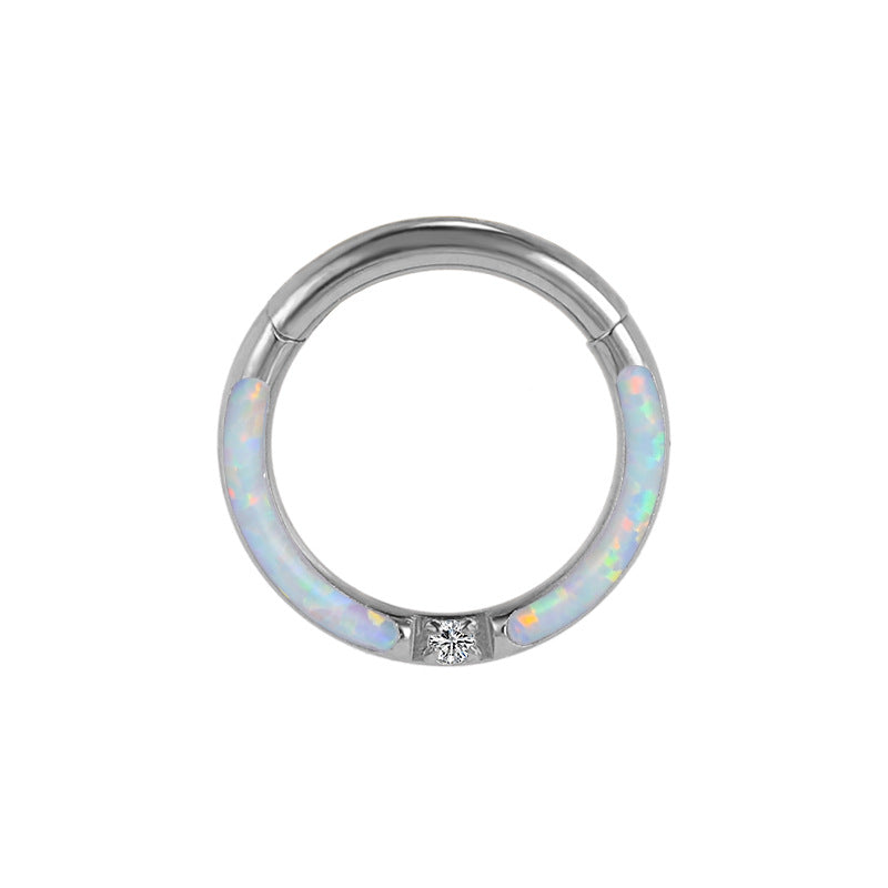 Wholesale Titanium Steel Opal Piercing Earrings